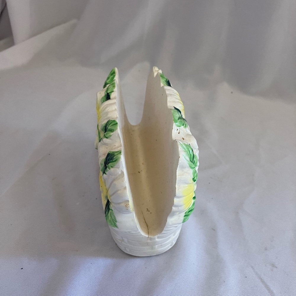 Floral Ceramic Planter with Yellow and Green Accents - Picture 5 of 9